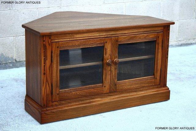 Image 78 of AN ERCOL GOLDEN DAWN ELM CORNER TV CABINET STAND TABLE UNIT