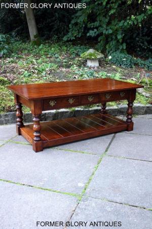 Image 60 of TAYLOR & Co STRESSED OAK THREE DRAWER POTBOARD COFFEE TABLE