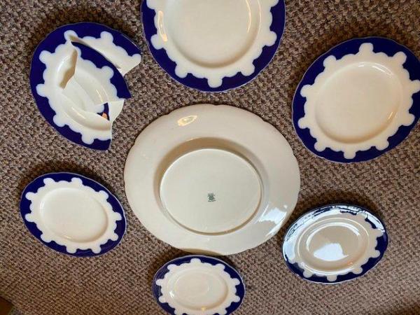 Image 3 of Coalport Blue and White vintage china Cake plate set