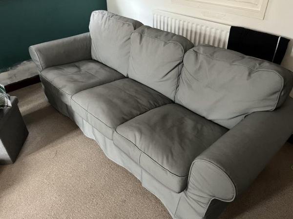 Image 1 of Ektorp grey sofa 3 seater ikea