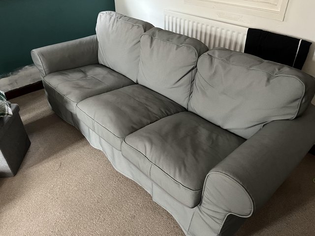 Preview of the first image of Ektorp grey sofa 3 seater ikea.