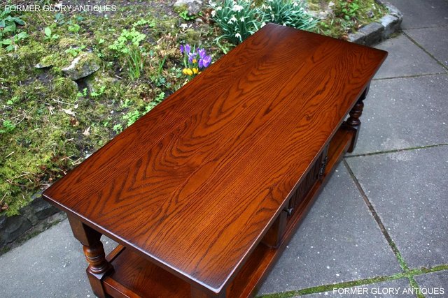 Image 66 of OLD CHARM LIGHT OAK LONG WINE COFFEE TABLE CABINET TV STAND