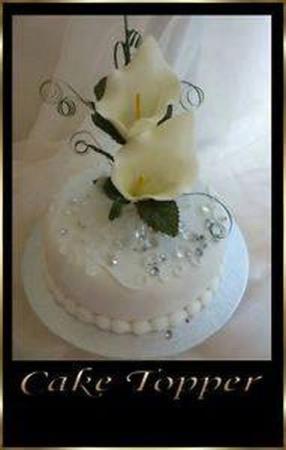Image 1 of 1 Lisa Ivory Double Rose Wedding Cake Topper Decoration