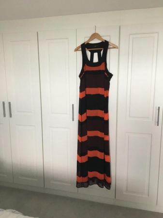 Image 1 of Lovely black,brown and orange striped dress