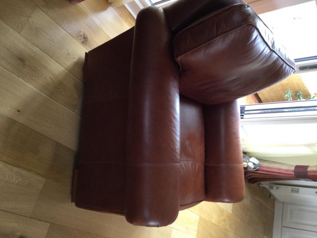 Preview of the first image of Derwent Tan Leather Arm Chair.