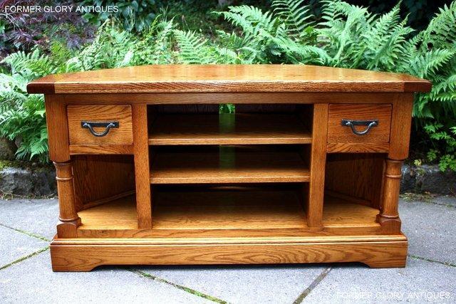 Image 56 of AN OLD CHARM FLAXEN OAK CORNER TV CABINET STAND MEDIA UNIT