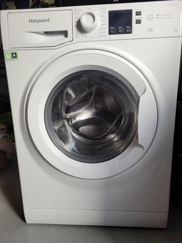 Preview of the first image of White Hotpoint large 9kg Washing Machine.