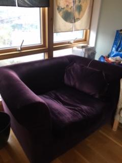 Preview of the first image of Habitat Purple Velvet Throne Seat.