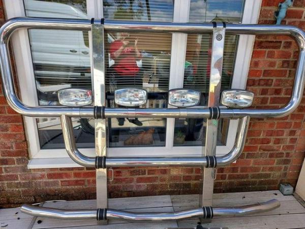 Image 1 of Large daf nudge bar in chrome very very good condition