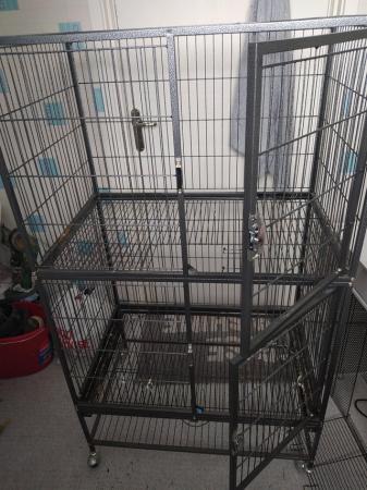 Image 5 of Large 2 tier chinchilla cage on wheels .