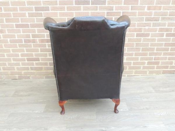 Image 7 of Queen Anne Golden Brown Armchair Chesterfield (UK Delivery)