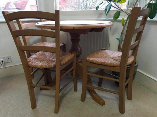 Image 3 of Solid Pine small round table and chairs set