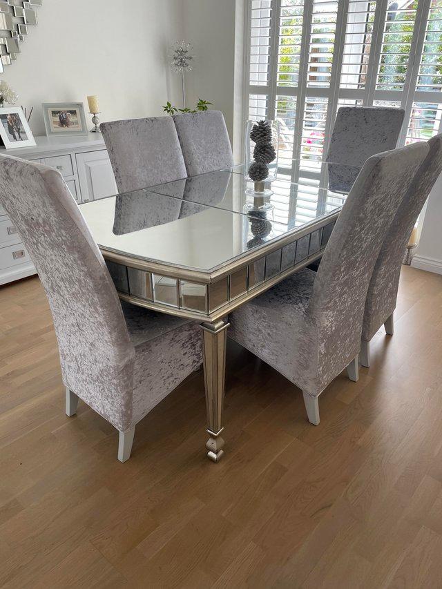Preview of the first image of Mirrored Dining Table x 6 seater.