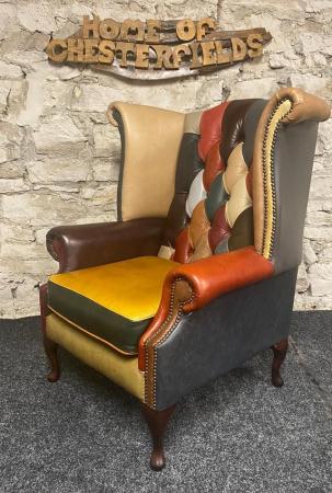 Image 5 of Chesterfield Harlequin Patchwork Multi coloured Queen Anne