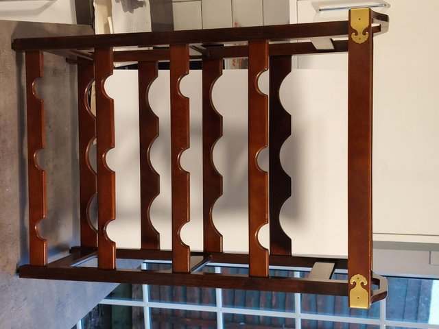 Preview of the first image of Mahogany Wine Rack with Detachable Tray.