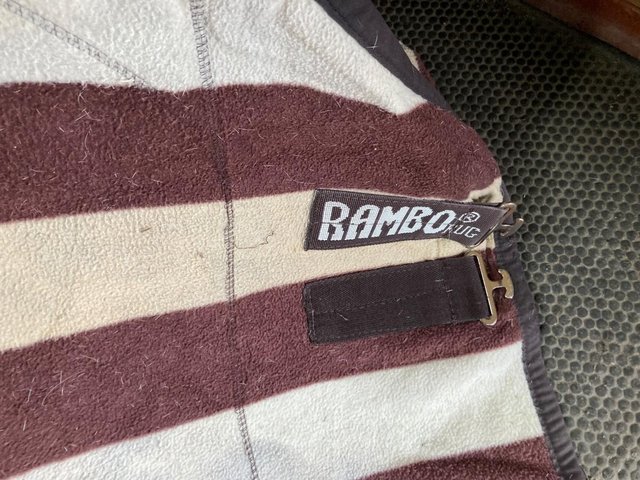 Preview of the first image of HORSEWARE RAMBO STRIPED FLEECE HORSE RUG, 6'6".