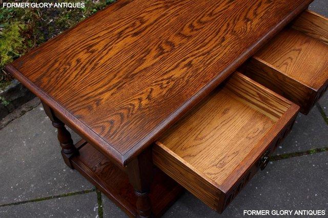 Image 10 of OLD CHARM LIGHT OAK TWO DRAWER COFFEE TABLE TV UNIT STAND