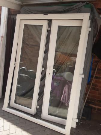 Image 2 of Pvc french doors mint like new