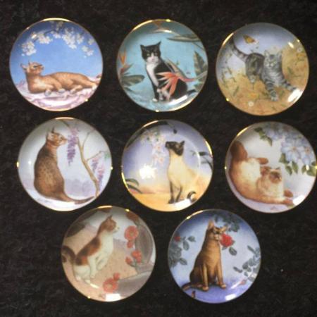 Image 1 of Cats & Flowers Irene Simpson Danbury Mint Plates x8