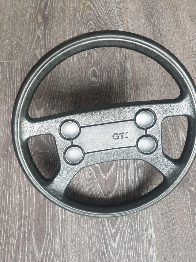 Preview of the first image of MK1 VW GOLF GTI STEERING WHEEL.