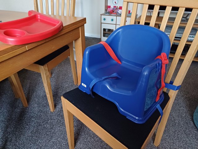 Preview of the first image of Childs booster seat and tray.