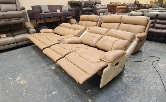 Image 5 of La-z-boy Raleigh cream leather 3+2 seater sofas