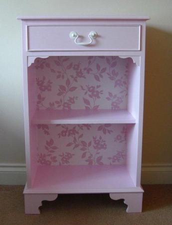 Image 2 of Cabinet / bookcase in pink, with decoupage