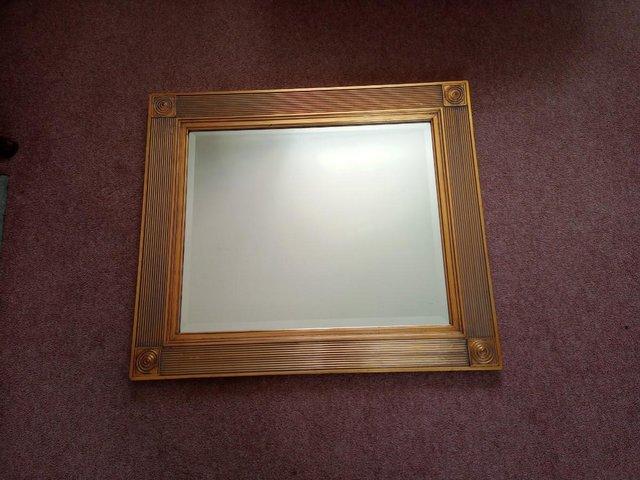 Preview of the first image of Decorative Large Bevel Mirror Gilt Frame 78cm x 68cm.