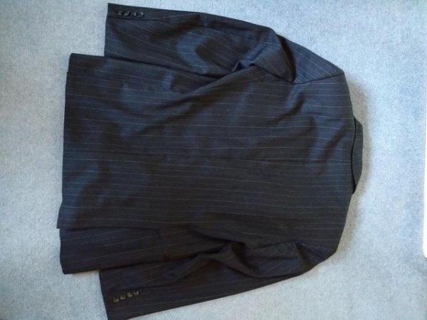 Image 3 of Pierre Cardin black striped double-breasted suit wool jacket