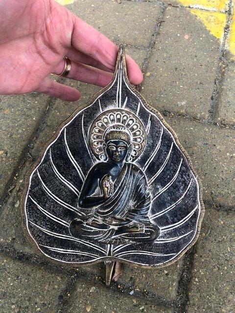 Preview of the first image of BRASS WALL PLATE MEDITATING BUDDAH.