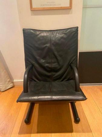 Image 1 of ARFLEX T LINE CHAIR IN BLACK LEATHER