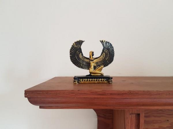 Image 1 of Isis Goddess Egyptian Gold/Black statue