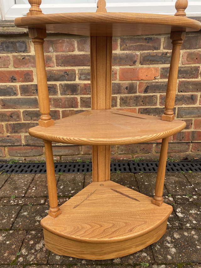 Preview of the first image of Ercol Light Blond Elm 3 Tier Hanging Shelf LT1103.