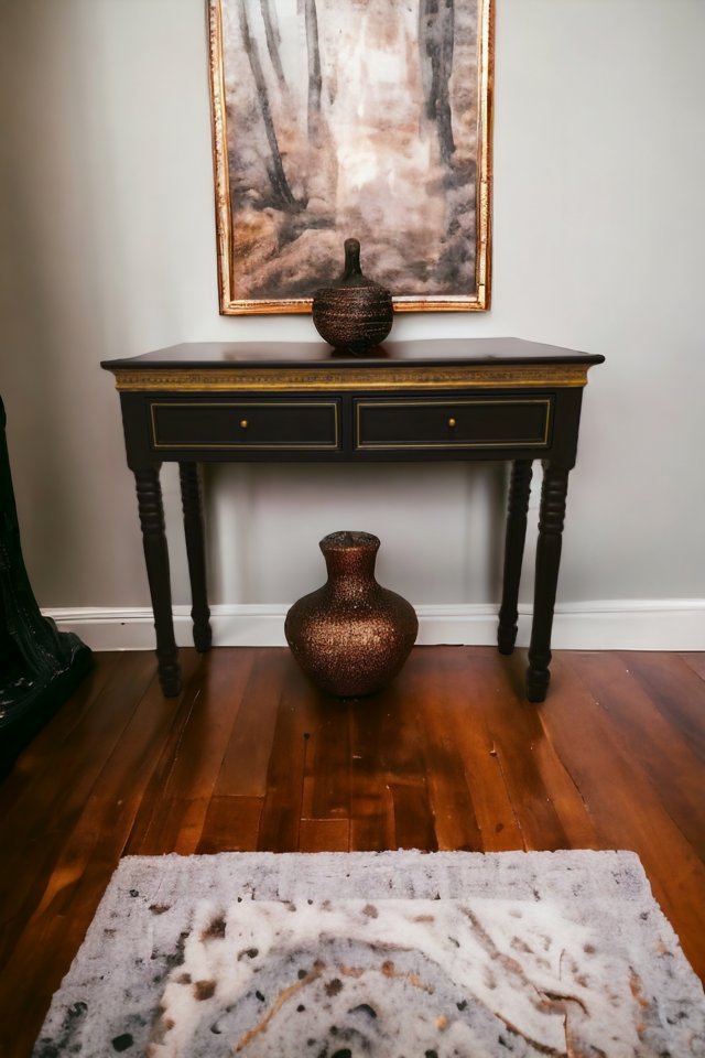 Preview of the first image of Refurbished Matt Black Console Table.