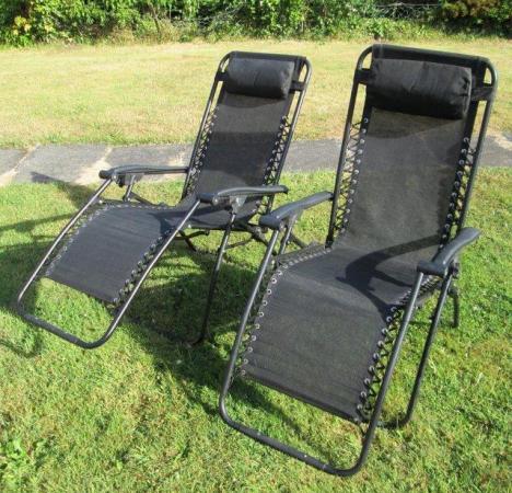 Image 2 of Folding Reclining chairs x 2 with head rests.