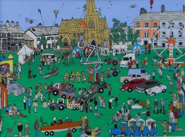 Image 1 of silloth green West Cumbria lake district naïve art painting