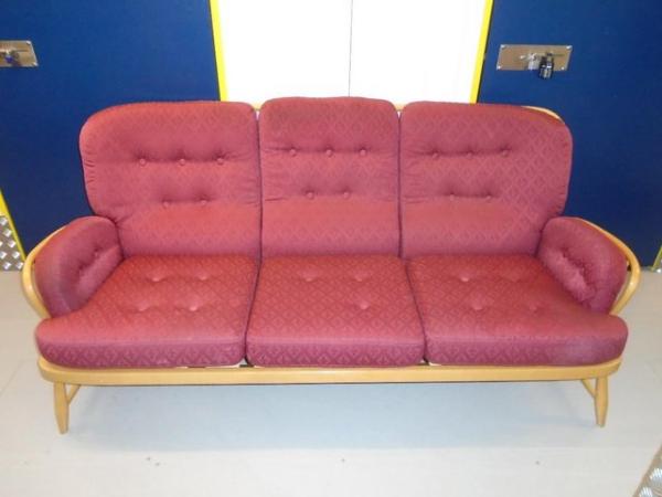 Image 1 of Ercol 766/3 - Jubilee 3 Seat Sofa - Blonde frame