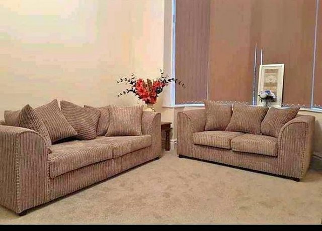 Preview of the first image of Brand New Jumbo Cord 3+2 Sofa For Sale.