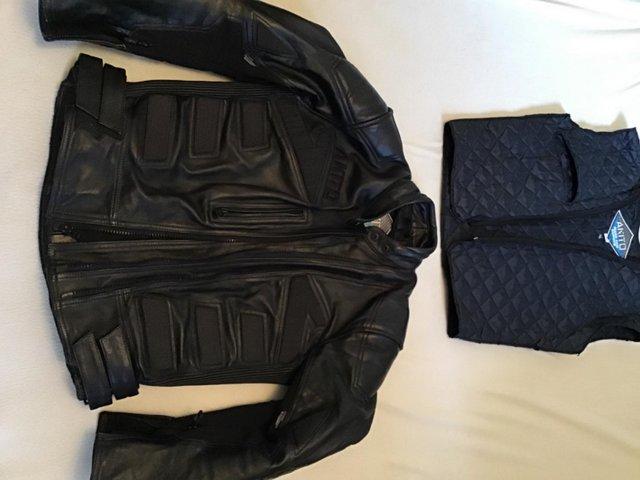 Preview of the first image of Quality Leather Motorbike Jacket - Full Armour - VGC.