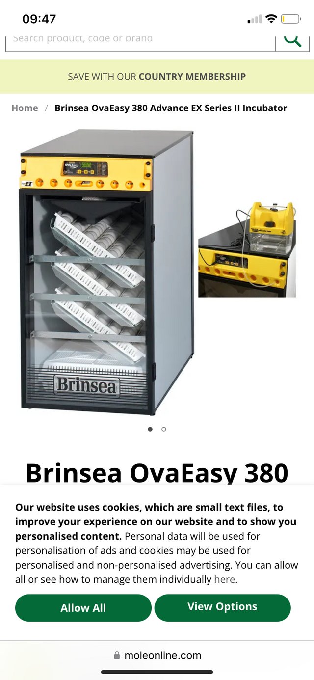 Preview of the first image of Brinsea 380 incubator cost 1200.