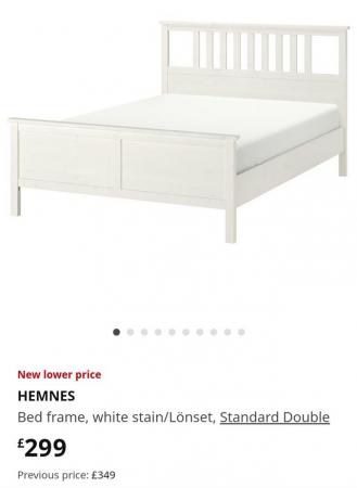 Image 2 of Solid Pine White Double Bed Frame