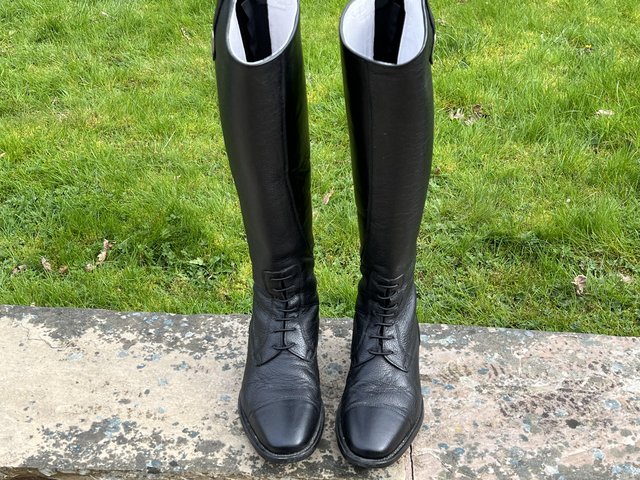 Preview of the first image of Riding Boots -  Black leather long riding boots.