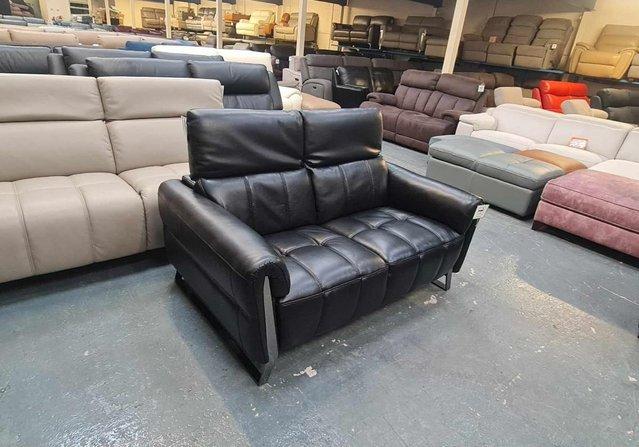 Image 8 of Ex-display Packham black leather 2 seater sofa