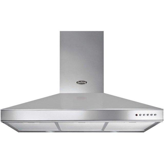 Preview of the first image of BELLING MK2 STAINLESS STEEL 90CM CHIMNEY HOOD NEW.