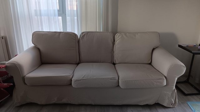 Image 2 of OFFER! 3-seat sofa + white and light beige cover
