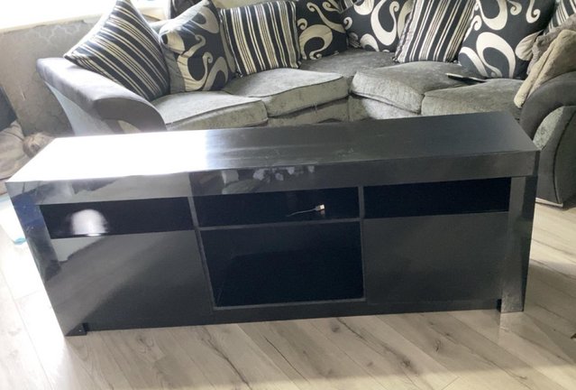 Preview of the first image of black tv cabinet with led lights.