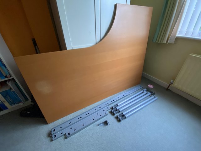 Preview of the first image of Large office desk with a steel frame.