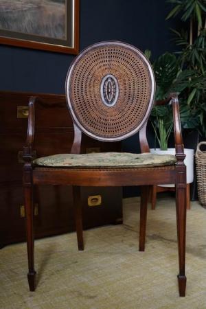 Image 17 of Victorian Edwardian Walnut Rattan Occasional Chair