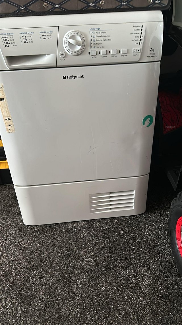 Preview of the first image of Hot point white dryer good condition.