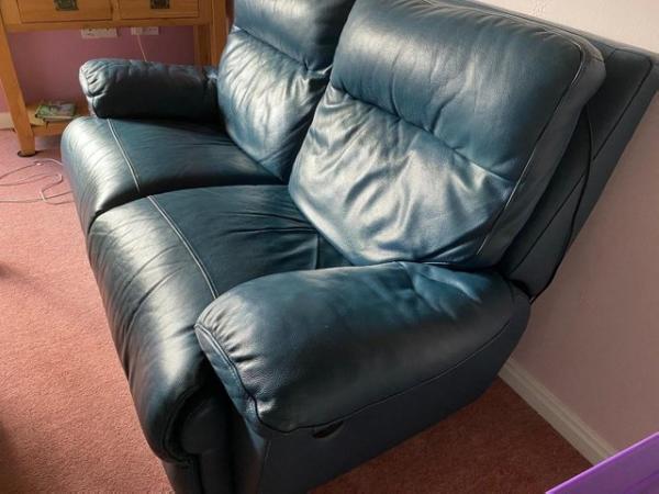 Image 2 of Leather two seater Sofa - Electric Recliner